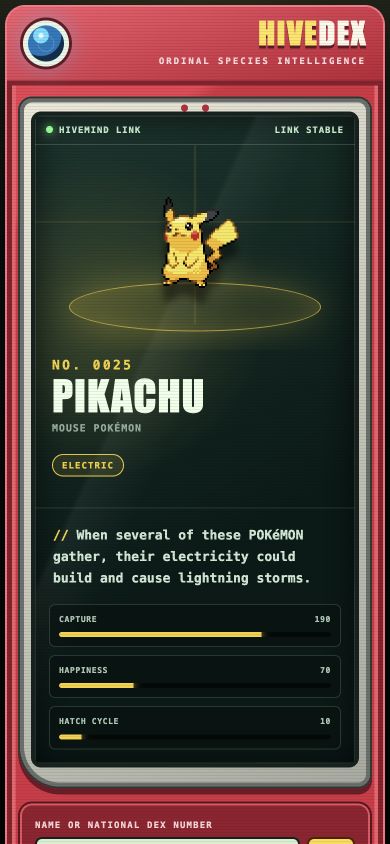 Responsive mobile view of the HIVEDEX Colony